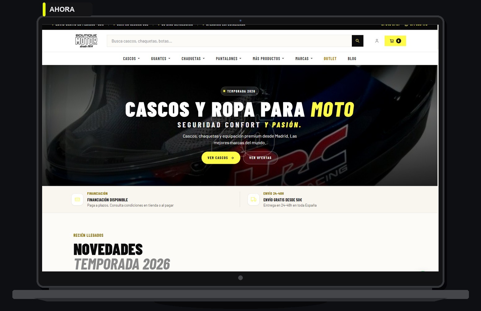 Boutique Motor - tienda PrestaShop 9 reconstruida por un programador PrestaShop