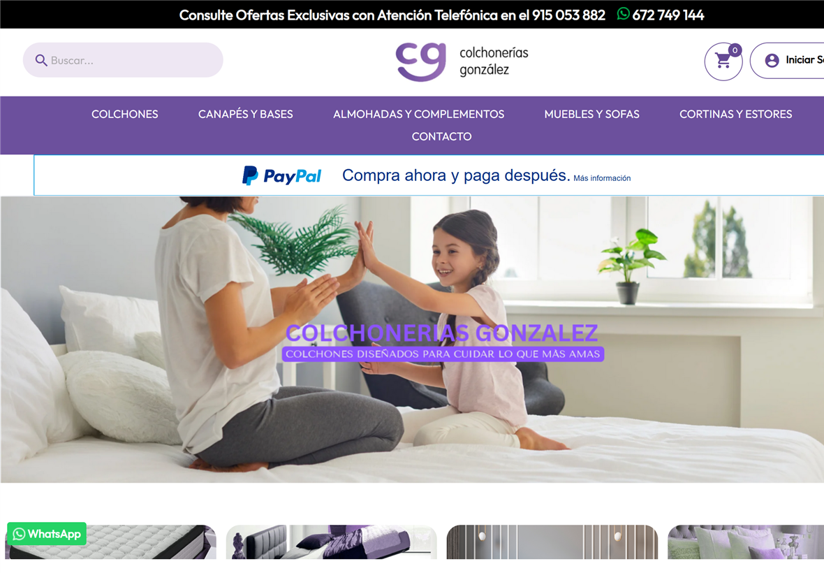 Colchonerías González — tienda PrestaShop de colchones y descanso en Madrid