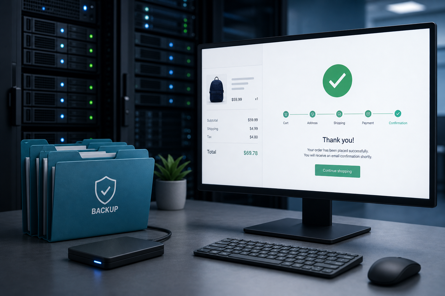 Mantenimiento PrestaShop — backups y checkout estable