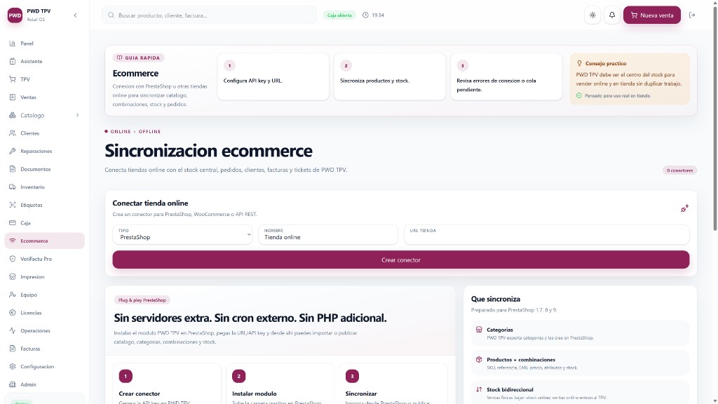 PWD TPV — sincronización PrestaShop
