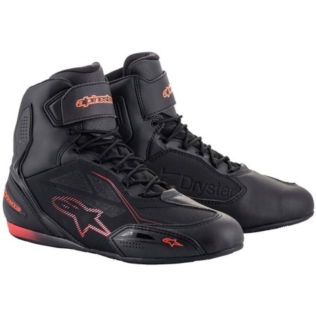 Botas Alpinestars FASTER-3 DRYSTAR NEGRO/ROJO FLUOR | Boutique Motor