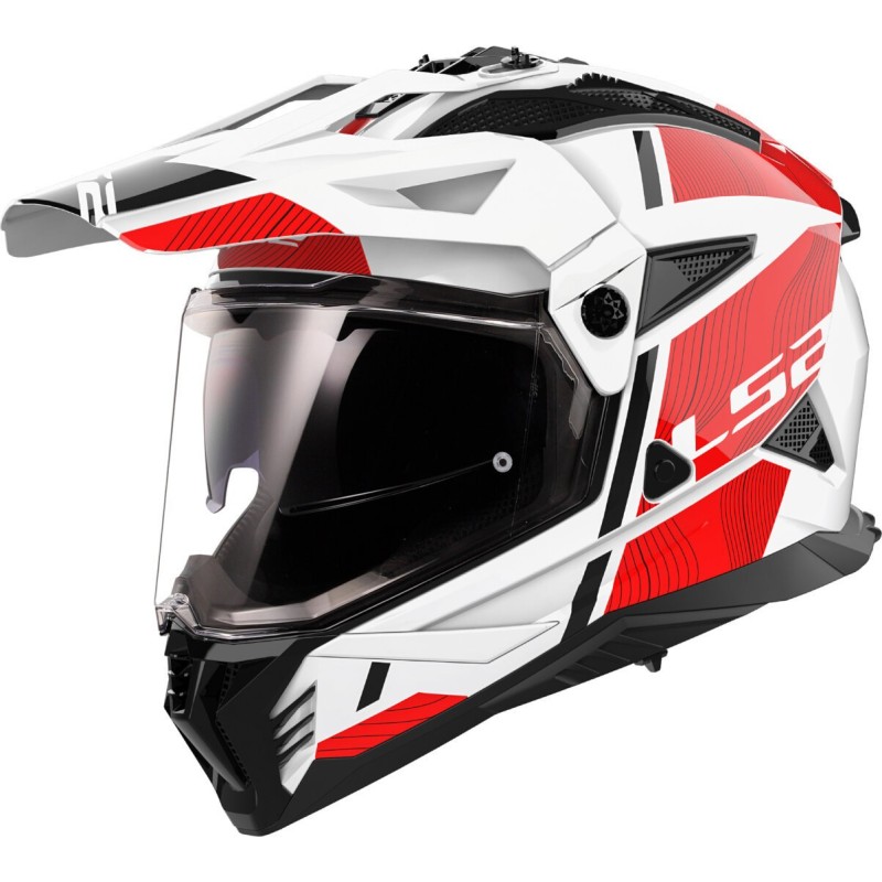 Casco Ls2 MX702 PIONEER II HILL BLANCO/ROJO | Boutique Motor